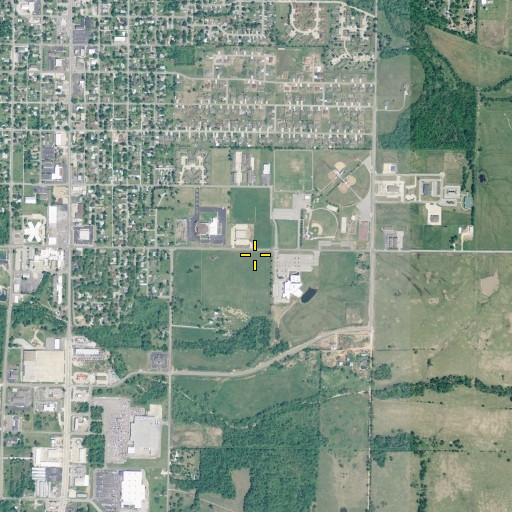 Aerial/Satellite Image of Cornerstone Church, OK