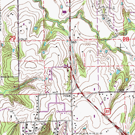 Topographic Map of Bible Baptist Church, OK