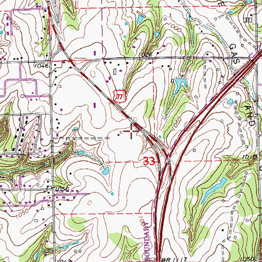 Topographic Map of Calvary Hill Baptist Church, OK