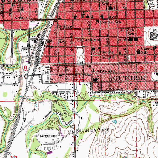 Topographic Map of Church of Christ, OK