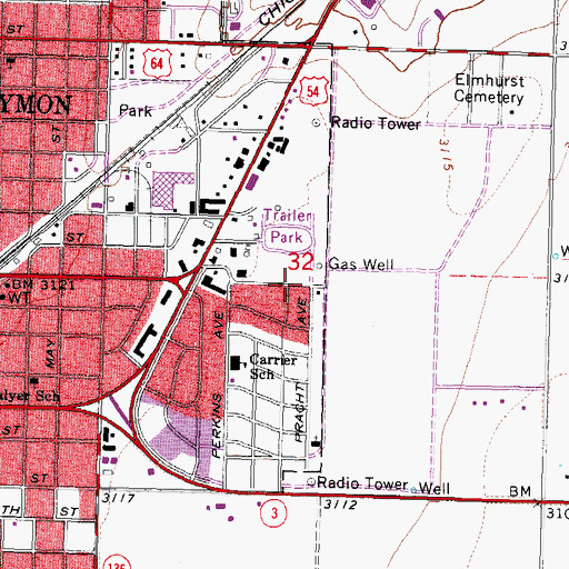 Topographic Map of Church of God First, OK