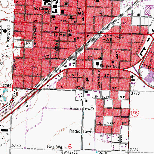 Topographic Map of First Mexican Baptist Church, OK