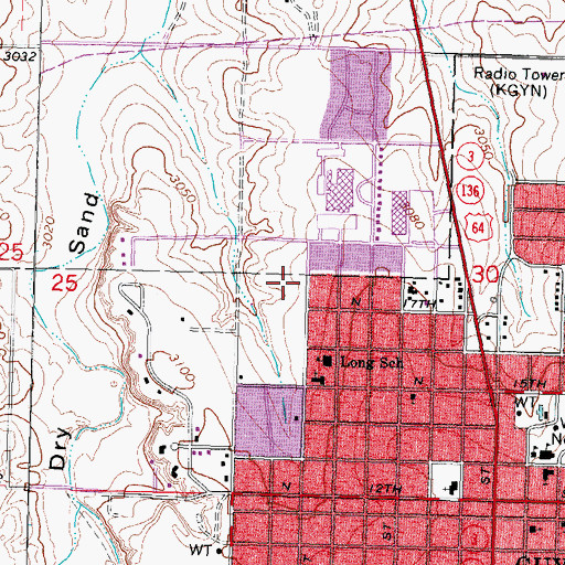 Topographic Map of Free Will Baptist Church, OK