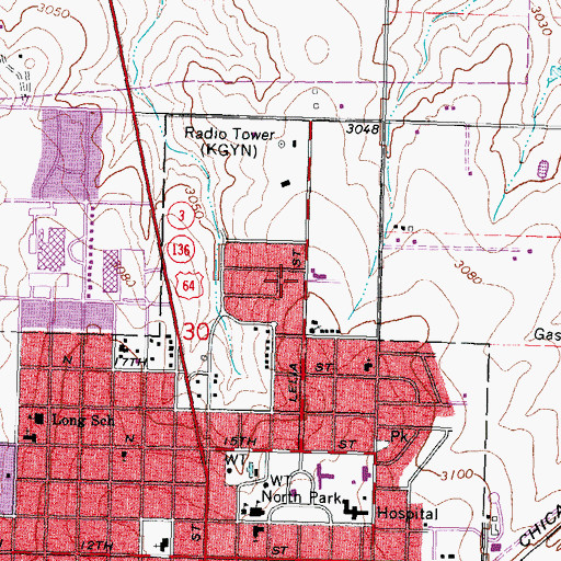 Topographic Map of Panhandle Bible Center, OK