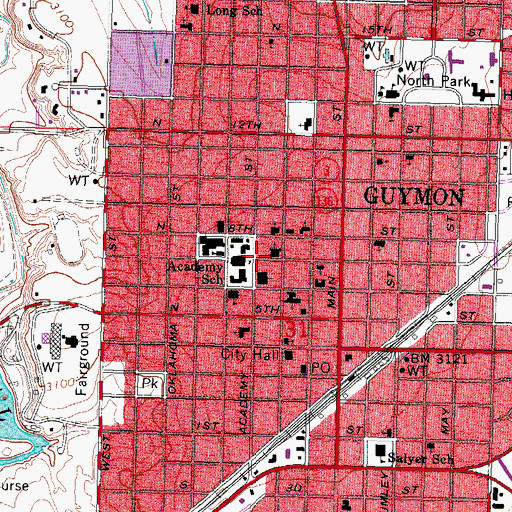 Topographic Map of Presbyterian Church, OK