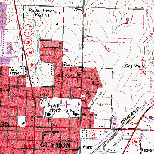 Topographic Map of Seventh Day Adventist Church, OK