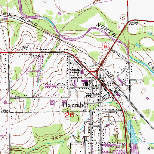 Topographic Map of First Baptist Church, OK