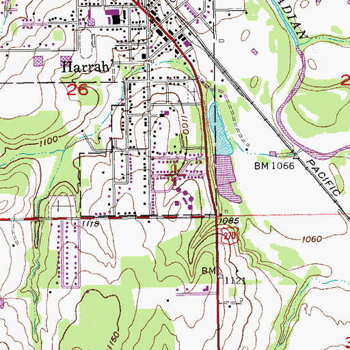 Topographic Map of Nazarene Parsonage Church, OK