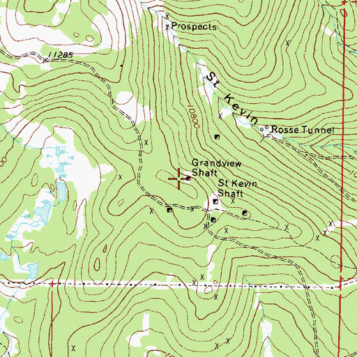 Topographic Map of Grandview Shaft, CO