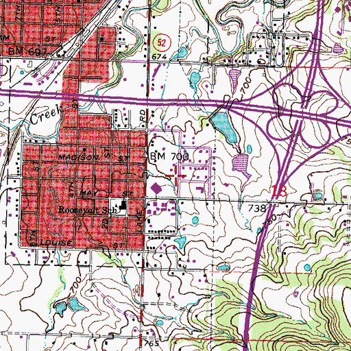 Topographic Map of First Assembly of God Church, OK