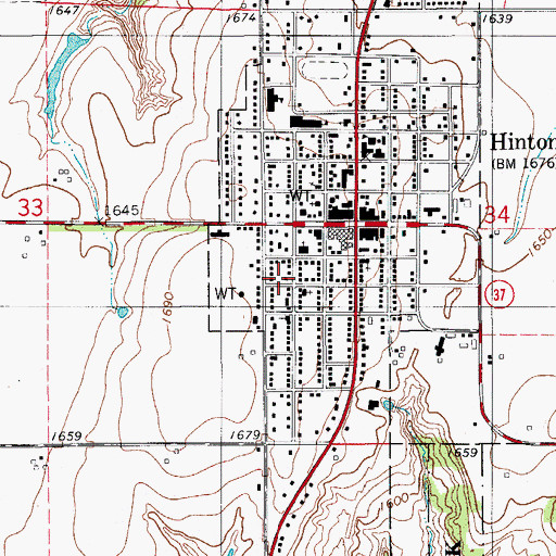 Topographic Map of Church of Christ, OK