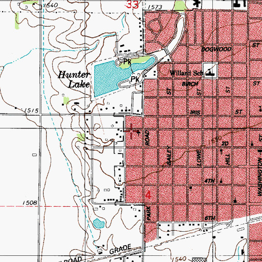 Topographic Map of First Christian Church, OK