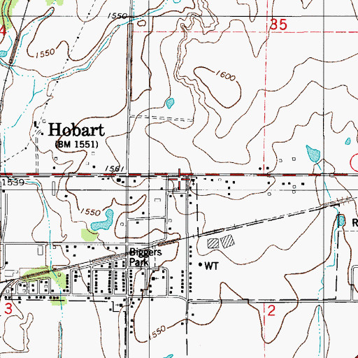 Topographic Map of First Lutheran Church, OK