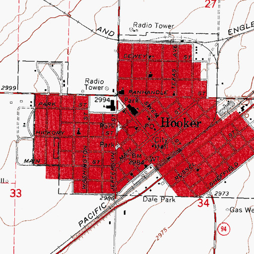 Topographic Map of Church of the Nazarene, OK