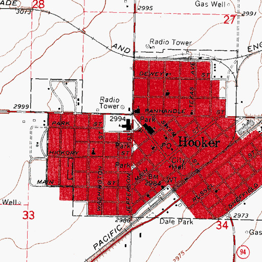 Topographic Map of First Christian Church, OK