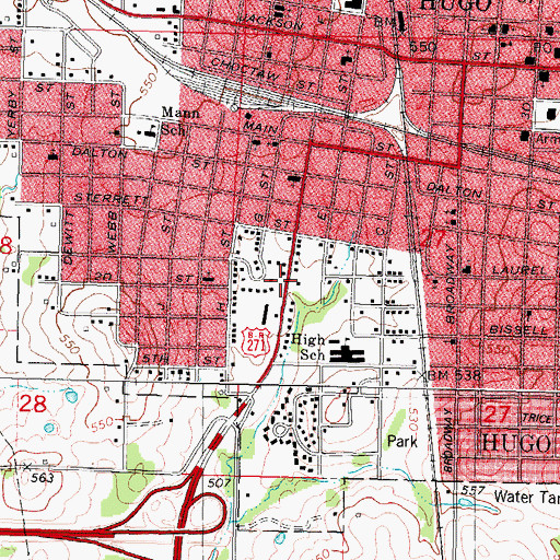 Topographic Map of Wesley United Methodist Church, OK