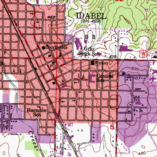 Topographic Map of First Christian Disciple Church, OK