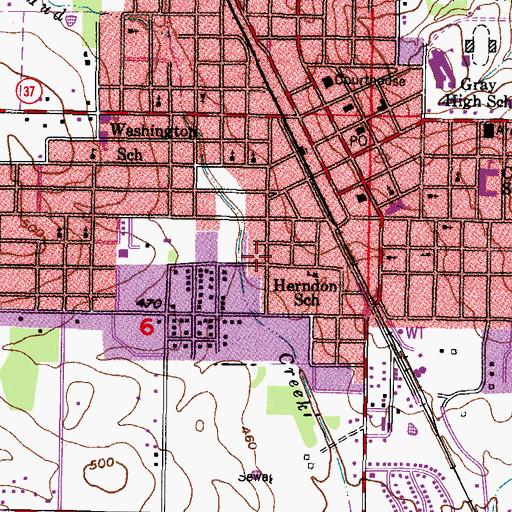 Topographic Map of Immanuel Baptist Church, OK