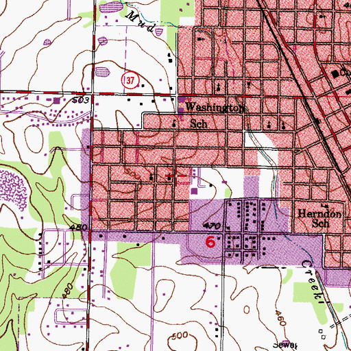 Topographic Map of Plainview Baptist Church, OK