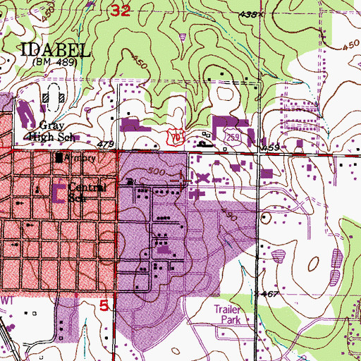Topographic Map of Saint Lukes Episcopal Church, OK