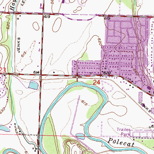 Topographic Map of Church of Christ, OK