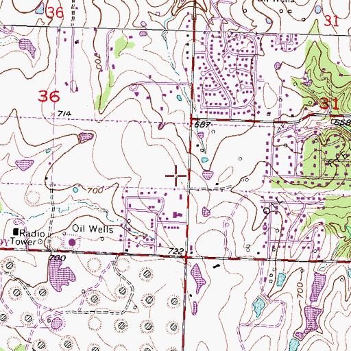 Topographic Map of Regular Baptist Church, OK
