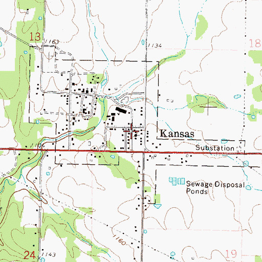Topographic Map of Galilean Church, OK