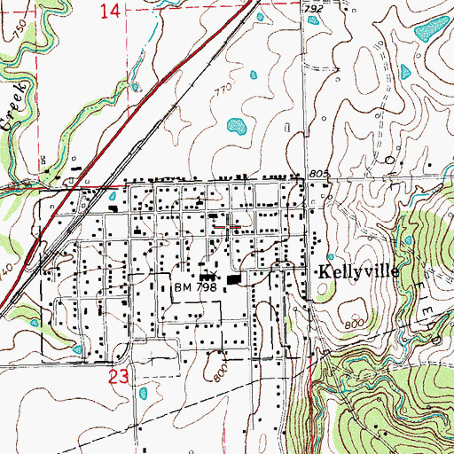 Topographic Map of First Baptist Church, OK