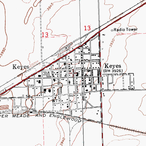 Topographic Map of Baptist Church, OK