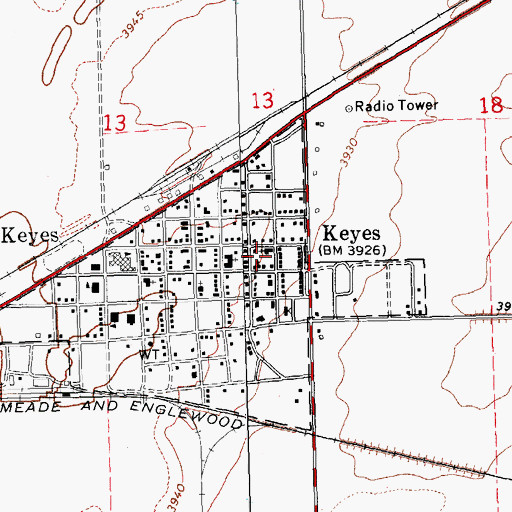 Topographic Map of Church of Christ, OK