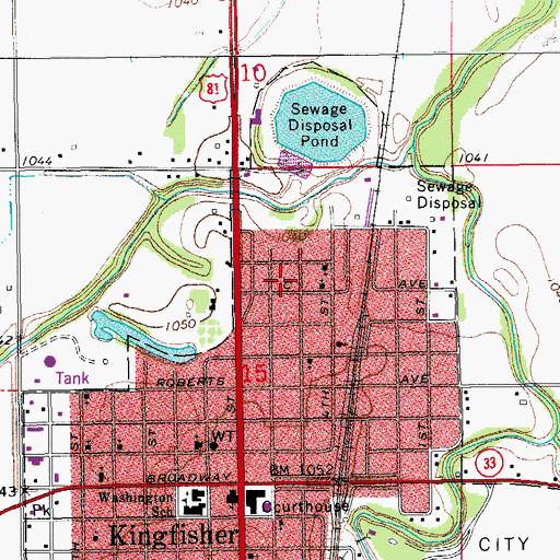 Topographic Map of Pilgrim Rest Baptist Church, OK