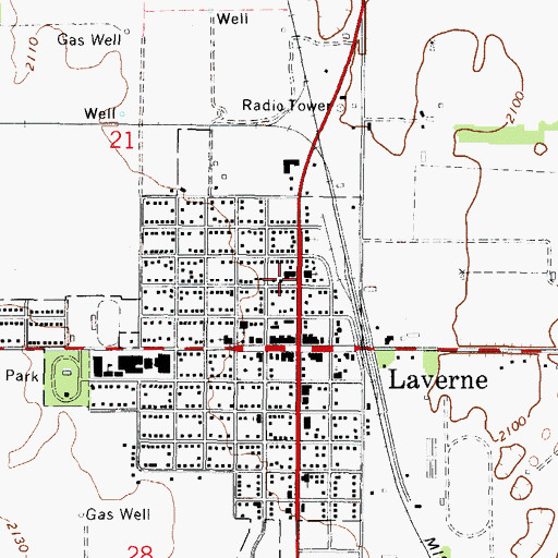 Topographic Map of Church of Christ, OK