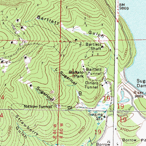Topographic Map of Buffalo Park, CO
