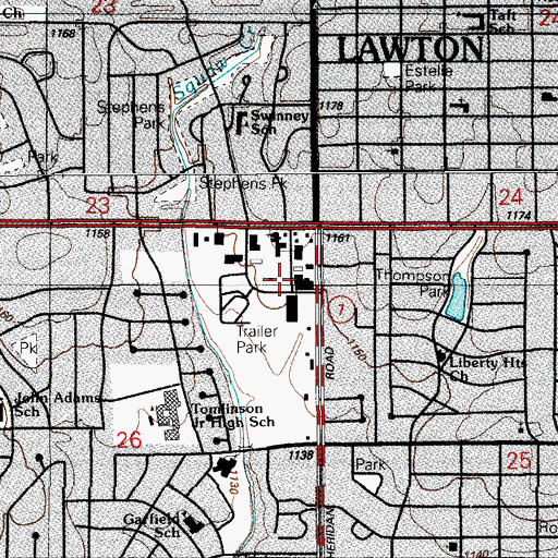 Topographic Map of Church of Christ Northwest, OK