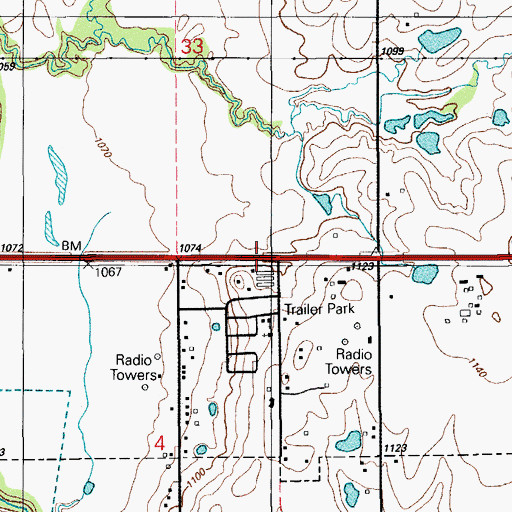 Topographic Map of Cornerstone Fellowship Church, OK
