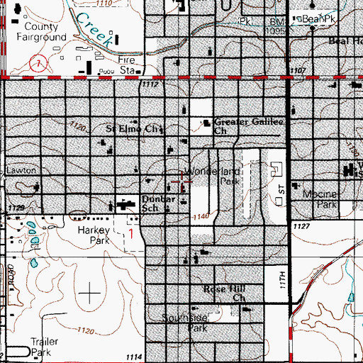 Topographic Map of Church of the Living God, OK