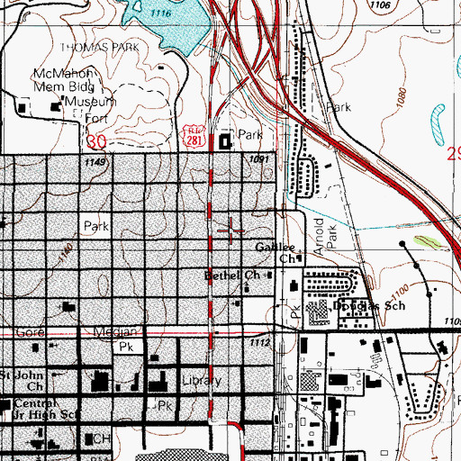 Topographic Map of Community Praise Temple, OK