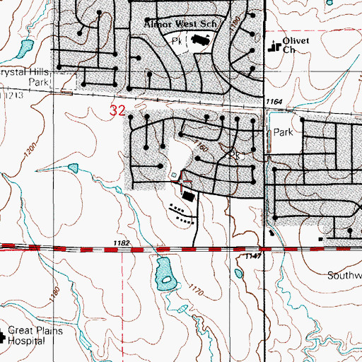 Topographic Map of The Church of Jesus Christ of Latter Day Saints, OK