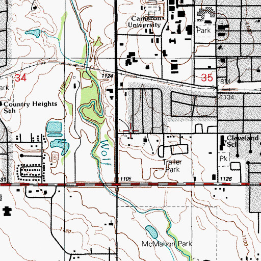 Topographic Map of Faith Bible Church, OK