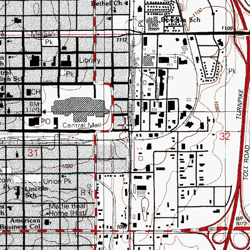 Topographic Map of Faith Family Fellowship Church, OK