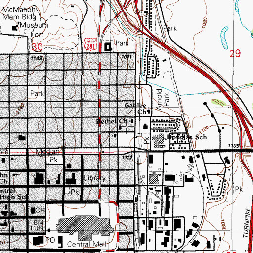 Topographic Map of Faith Temple Church of God, OK