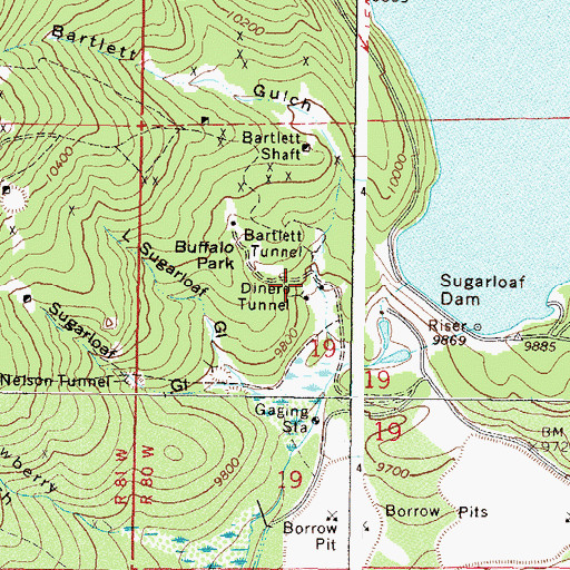 Topographic Map of Dinero Tunnel, CO