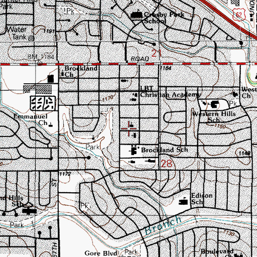 Topographic Map of Greater Faith Apostolic Church, OK