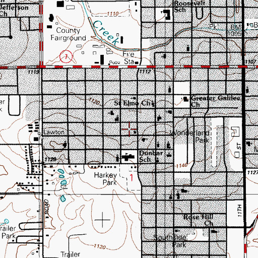 Topographic Map of Seventh Day Adventist Church, OK