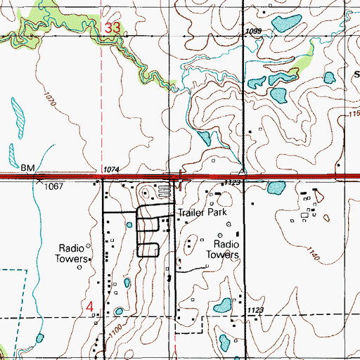 Topographic Map of Jehovahs Witnesses East Congregation, OK