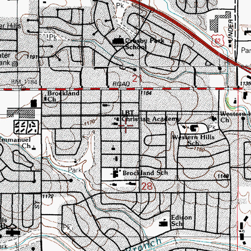 Topographic Map of Jehovahs Witnesses Church, OK