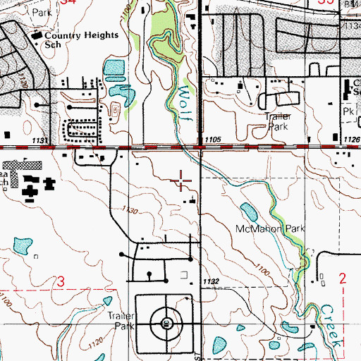 Topographic Map of Korean First Baptist Church, OK