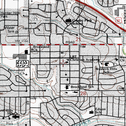 Topographic Map of Lawton Baptist Tabernacle, OK