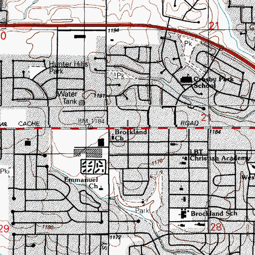 Topographic Map of Lawton District Office Methodist Church, OK