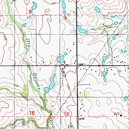 Topographic Map of Locust Grove Baptist Church, OK